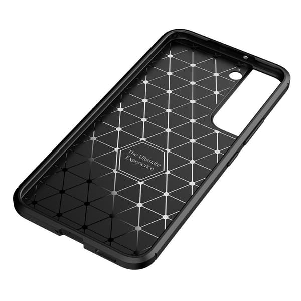 SKALO Samsung S22+ Carbon Fiber TPU-suojakuori - Musta