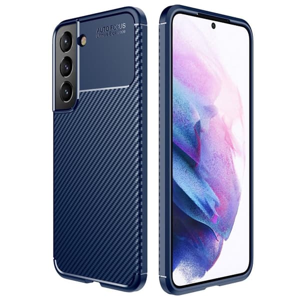 SKALO Samsung S22+ Carbon Fiber TPU-suojakuori - Musta