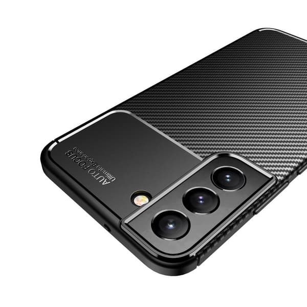 SKALO Samsung S22+ Carbon Fiber TPU-suojakuori - Musta