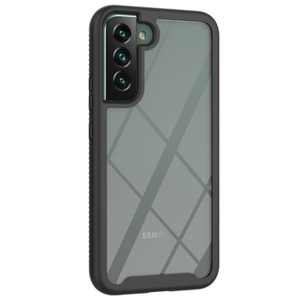SKALO Samsung S22+ Iskunkestävä Clear Hybridi Suojakuori - Musta