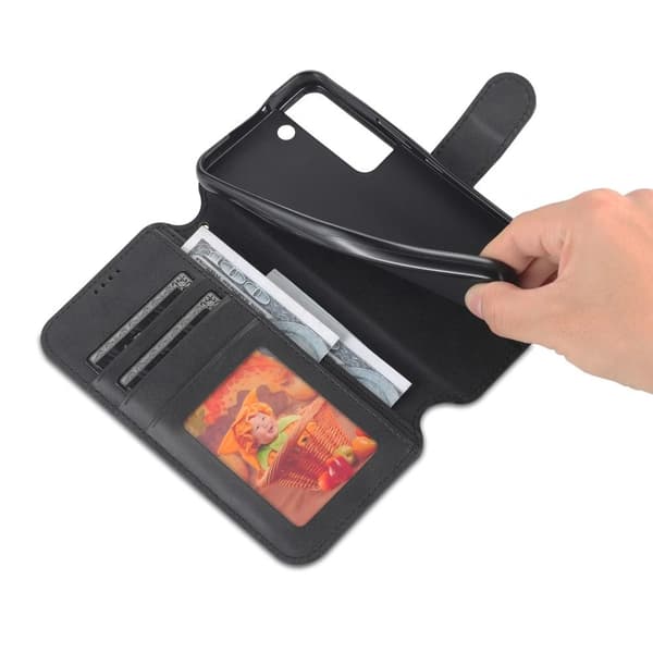 SKALO Samsung S22+ AZNS Premium Cut Plånboksfodral - Svart