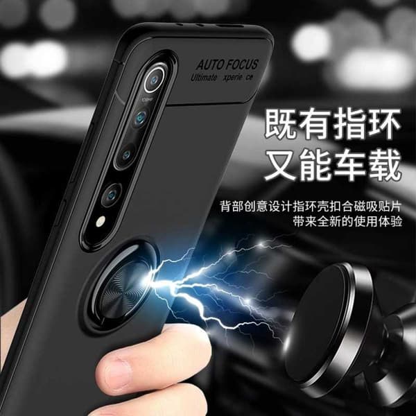 Xiaomi Mi 10 Praktisk Stöttåligt Skal med Ringhållare V3