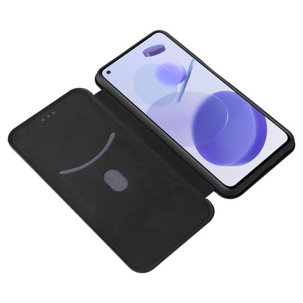 SKALO Xiaomi Mi 11 Lite Carbon Fiber Lompakkokotelo - Musta