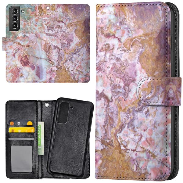 Samsung Galaxy S21 - Lommebok Deksel Marmor
