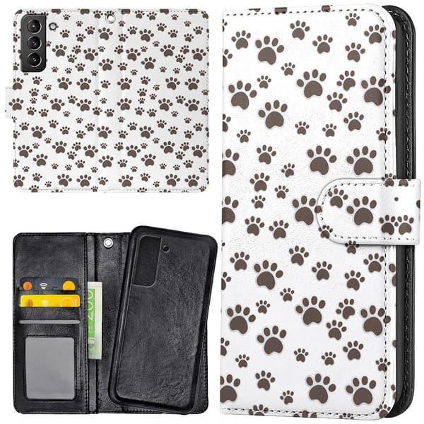 Samsung Galaxy S21 Plus - Plånboksfodral/Skal Paw Pattern