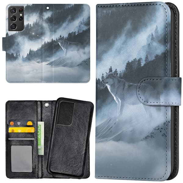 Samsung Galaxy S21 Ultra - Plånboksfodral/Skal Arctic Wolf