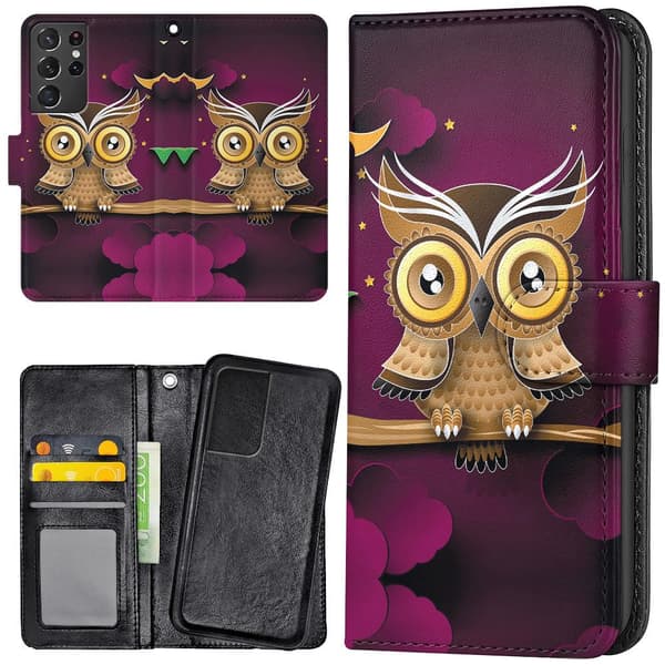 Samsung Galaxy S21 Ultra - Mobilcover/Etui Cover Lysbrun Ugle