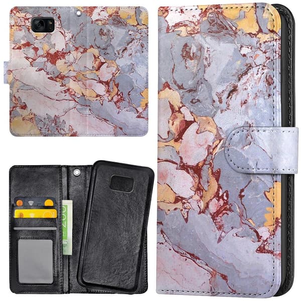 Samsung Galaxy S7 - Lommebok Deksel Marmor