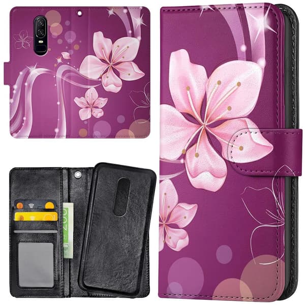 Xiaomi Mi 9T/9T Pro - Lommebok Deksel Hvit Blomst