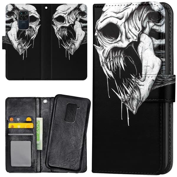 Xiaomi Redmi Note 9 - Mobilcover/Etui Cover Dødningehoved Monster