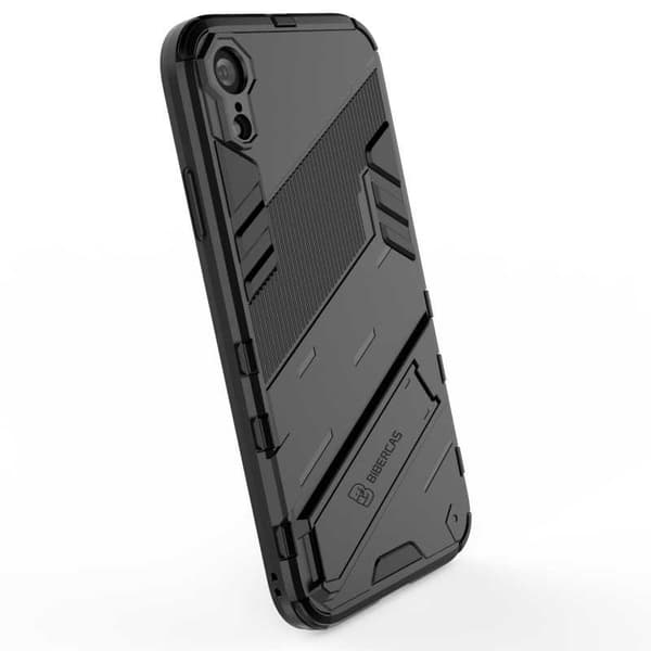 iPhone XR iskunkestävä kotelo jalustalla ThinArmor V2