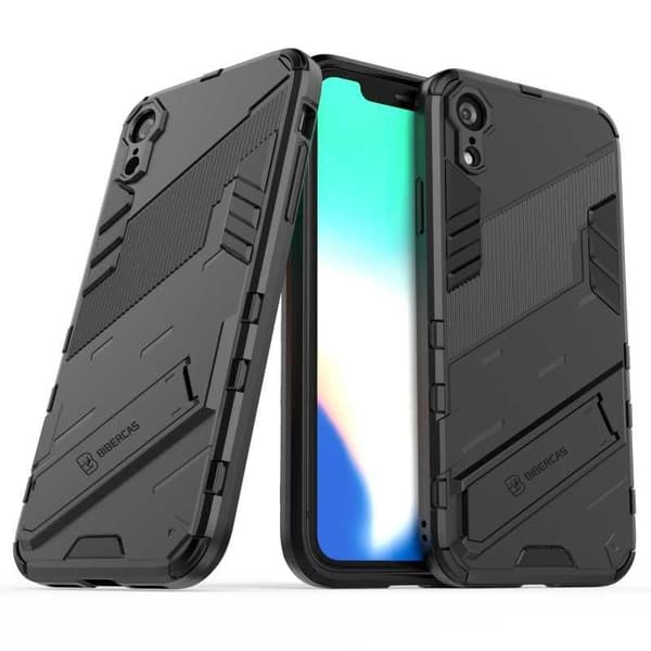 iPhone XR iskunkestävä kotelo jalustalla ThinArmor V2