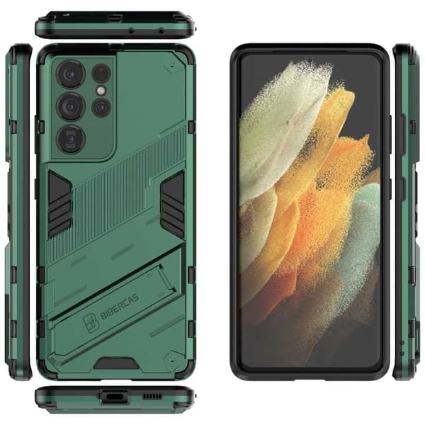 Samsung S21 Ultra Shockproof Case med Kickstand ThinArmor V2