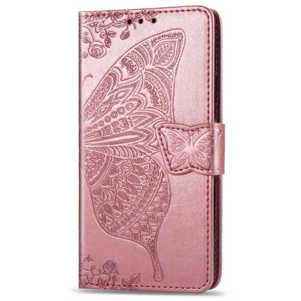 iPhone 11 -lompakkokotelo PU-nahkainen 4-POCKET Motif Butterfly Lila