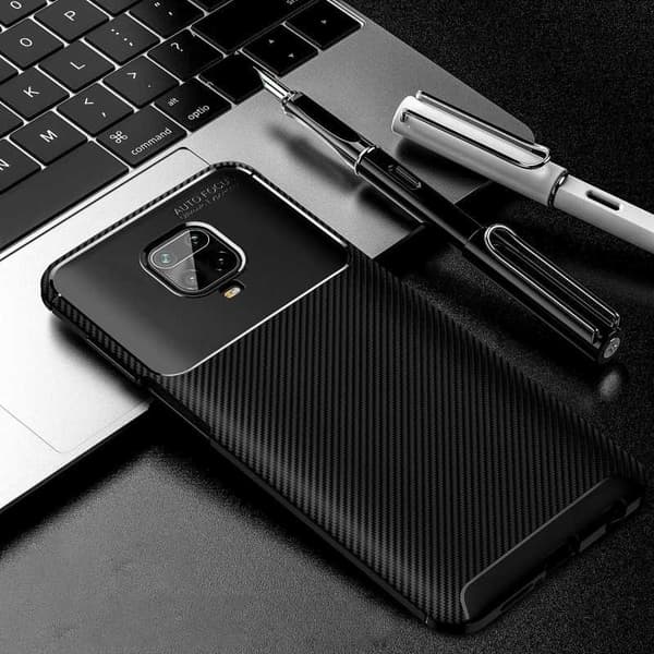 Redmi Note 9S & 9 Pro Iskunkestävä ohut kansi FullCarbon V4