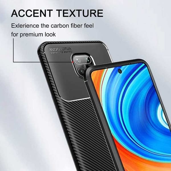 Redmi Note 9S & 9 Pro Iskunkestävä ohut kansi FullCarbon V4
