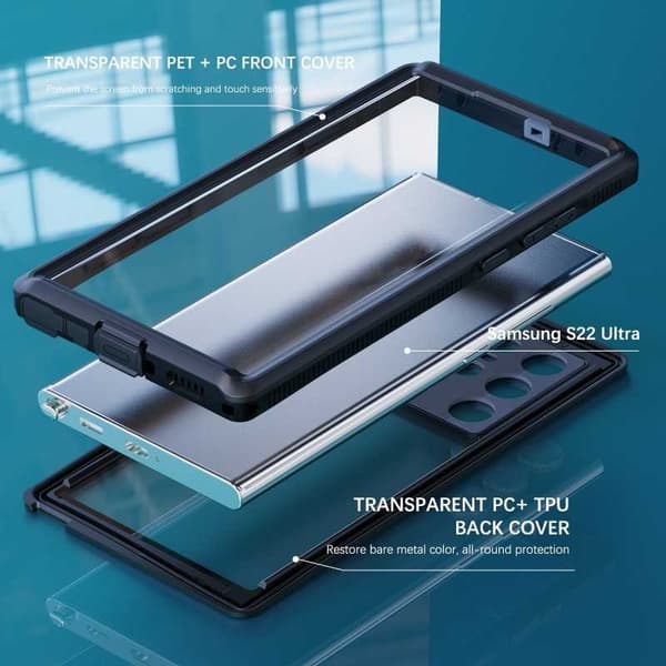 Samsung S22 Ultra Full Coverage Vandtæt Premium Cover - 2m