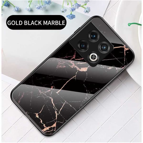 OnePlus 10 Pro Marble Shell 9H hærdet glas bagside glas bagside V2