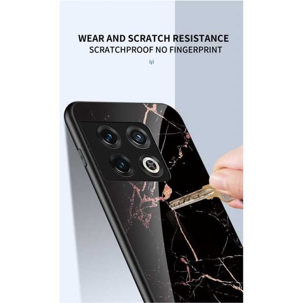 OnePlus 10 Pro Marble Shell 9H hærdet glas bagside glas bagside V2