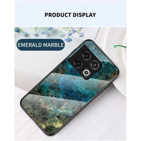 OnePlus 10 Pro Marble Shell 9H hærdet glas bagside glas bagside V2