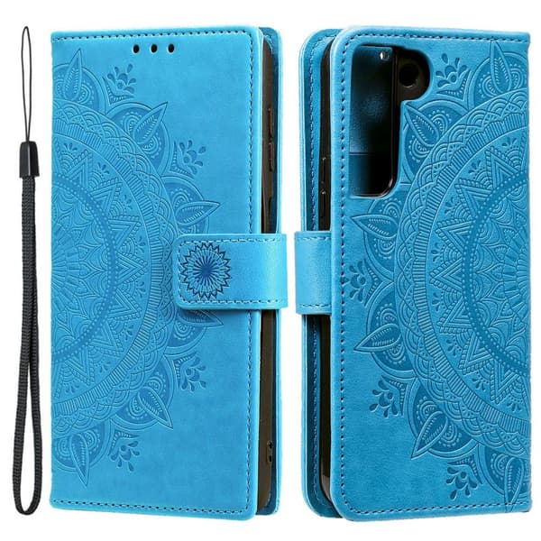 SKALO Samsung S22+ Mandala Flip Cover - Mørkebrun