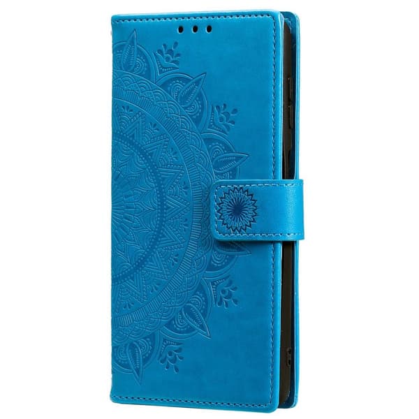 SKALO Samsung S22+ Mandala Flip Cover - Mørkebrun