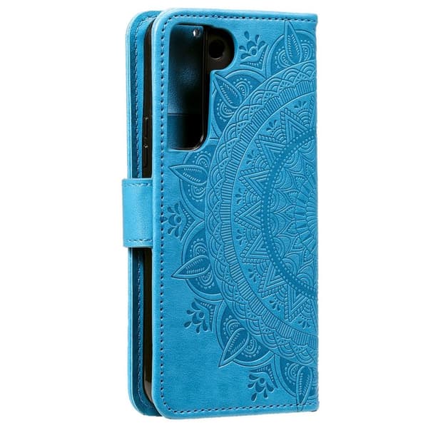 SKALO Samsung S22+ Mandala Flip Cover - Mørkebrun