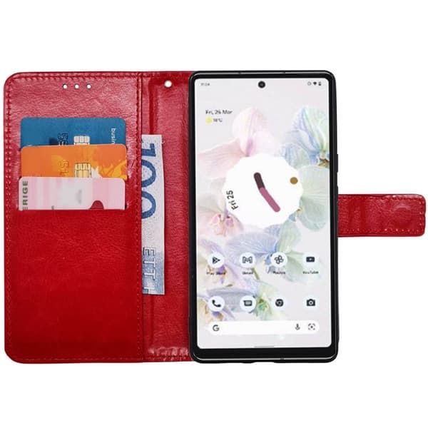 Wallet cover 3-kort Google Pixel 6a - Rød