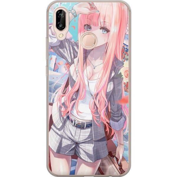 Huawei P20 lite Genomskinligt Skal Anime girl cute
