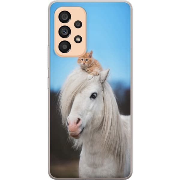 Samsung Galaxy A53 5G Kuori / Matkapuhelimen kuori - Hevonen & Kissan