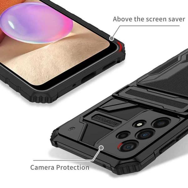 Samsung A13 4G stødsikkert cover Kickstand & kortrum ThinArmor V3