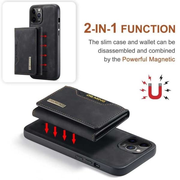 8-FACK iPhone 13 Mini Stöttåligt Skal med Magnetisk Korthållare DG.MING Detach