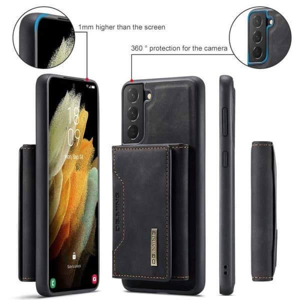 8-rum Samsung S21 plus chokbestandig skal med magnetisk kortholder DG.Ming løsne