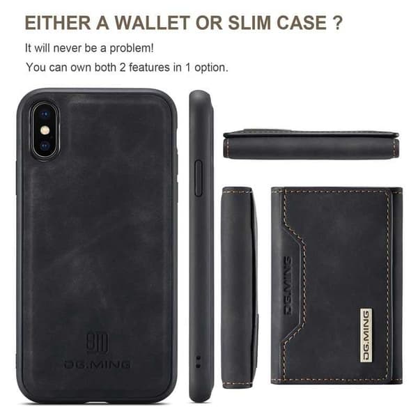 8-SLOT iPhone XS Max Stødsikkert cover med magnetisk kortholder DG.MING Afmonter
