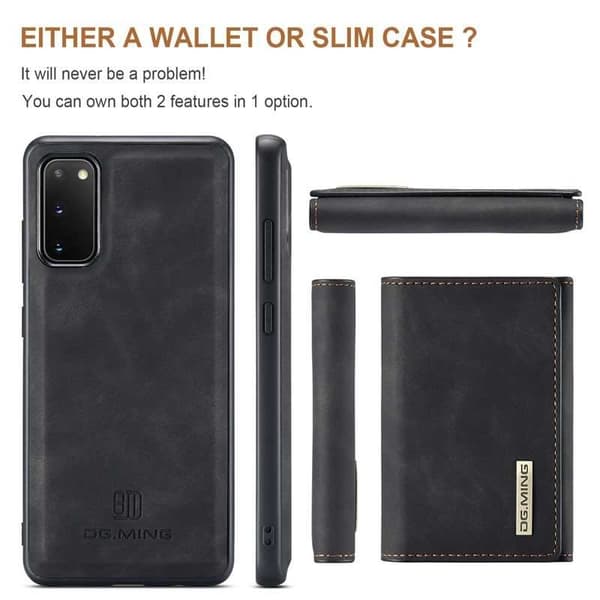 8-DELT Samsung S20 stødsikkert cover med magnetkortholder DG.MING Afmonter