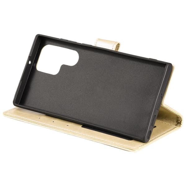 SKALO Samsung S22 Ultra Mandala Flip Cover - Guld