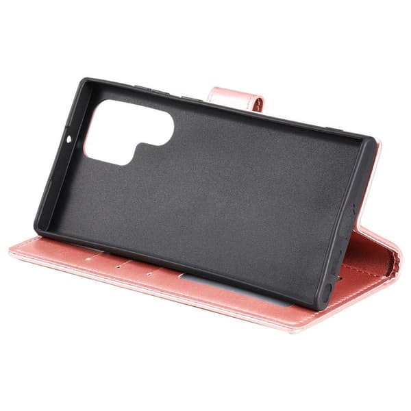 SKALO Samsung S22 Ultra Mandala Flip Cover - Rosa guld