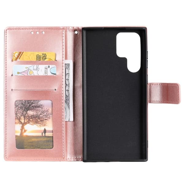 SKALO Samsung S22 Ultra Mandala Flip Cover - Rosa guld
