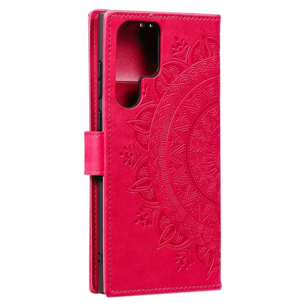 SKALO Samsung S22 Ultra Mandala Plånboksfodral - Röd
