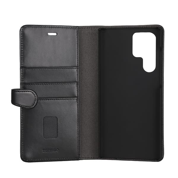 Wallet Læder Til 3 kort Samsung S22 Ultra Sort