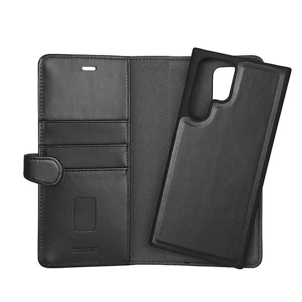 Wallet Læder Til 3 kort Samsung S22 Ultra Sort