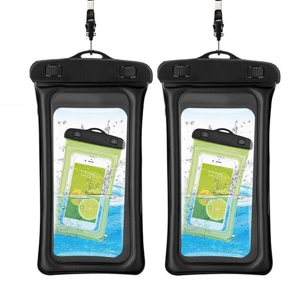 INF Flytande vattentät mobilväska Universal Svart 2-pack