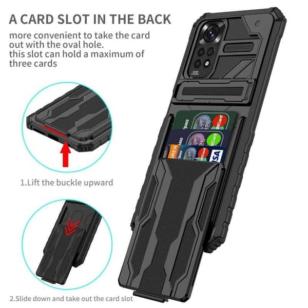 Xiaomi Redmi Note 11 / 11S Stødsikker skal Kickstand & kortrum ThinArmor V3
