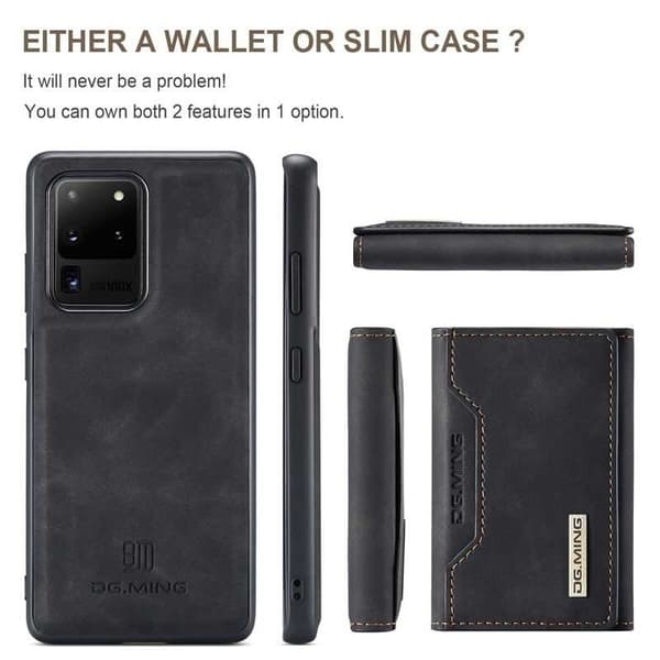 8-FACK Samsung S20 Ultra Stöttåligt Skal med Magnetisk Korthållare DG.MING Detach