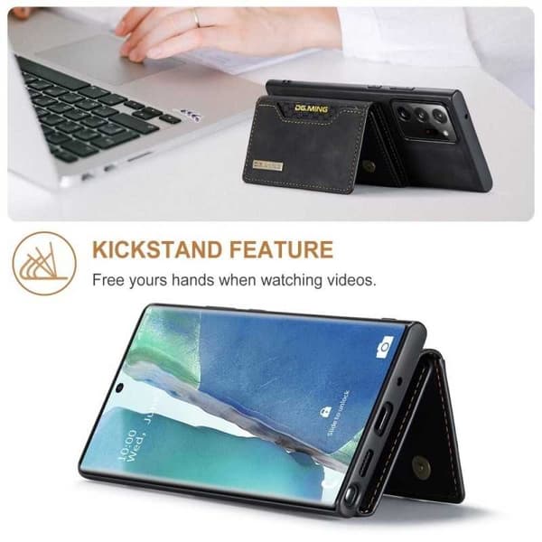 8-FACK Samsung Note 20 Ultra Stöttåligt Skal med Magnetisk Korthållare DG.MING Detach
