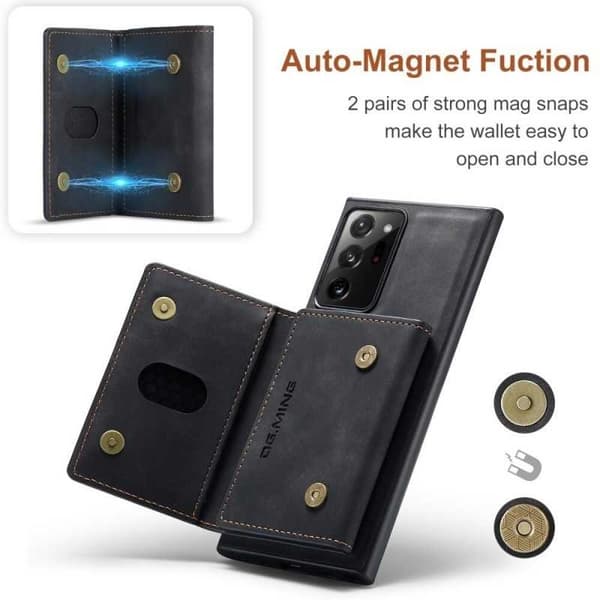 8-FACK Samsung Note 20 Ultra Stöttåligt Skal med Magnetisk Korthållare DG.MING Detach