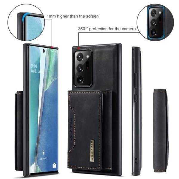 8-FACK Samsung Note 20 Ultra Stöttåligt Skal med Magnetisk Korthållare DG.MING Detach