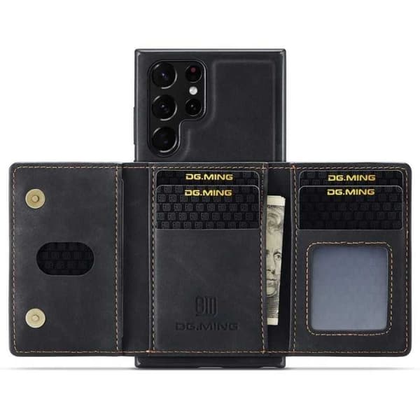 8-ROMS Samsung S22 Ultra Shockproof Cover med magnetisk kortholder DG.MING Afmonter