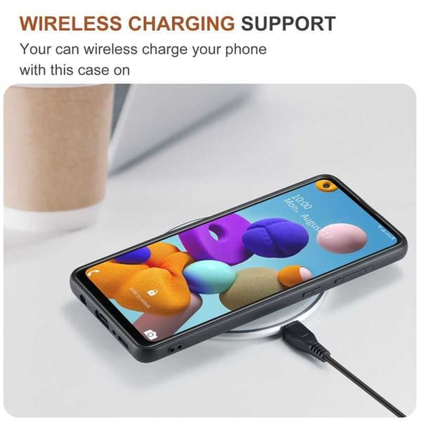 8-FACK Samsung A21s Stöttåligt Skal med Magnetisk Korthållare DG.MING Detach