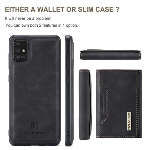 8-SLOTS Samsung A51 4G stødsikkert cover med magnetisk kortholder DG.MING Afmonter